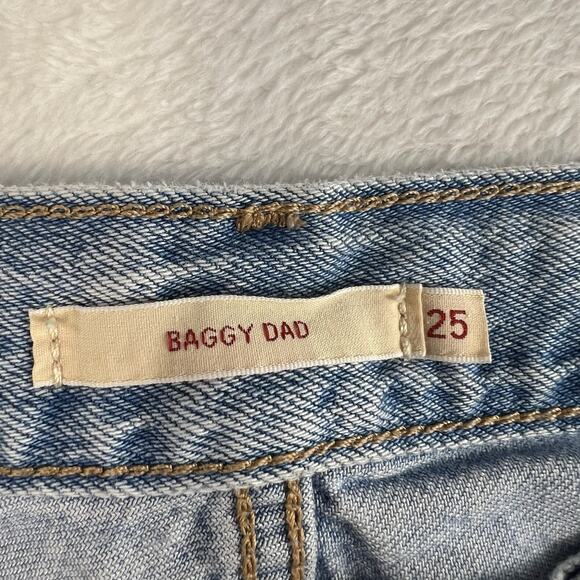 Levi's Sz 25 Premium Baggy Dad Jeans Slouchy Women’s Distressed Holes Grunge - Picture 5 of 16